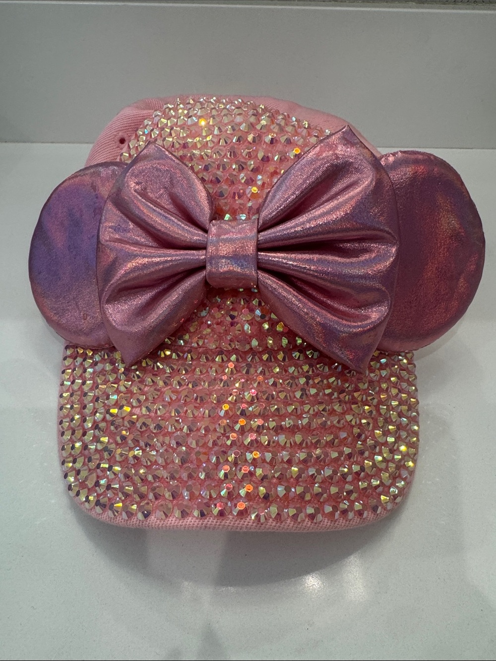 Kids Pink Iridescent Mickey Hat